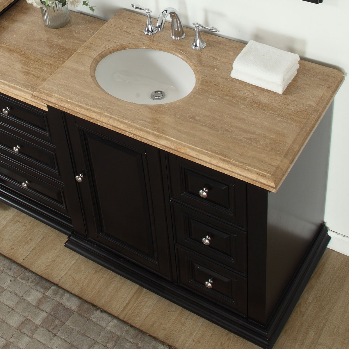Silkroad Exclusive 56" Single Bathroom Modular Vanity Set with Sink on Left Side Wayfair